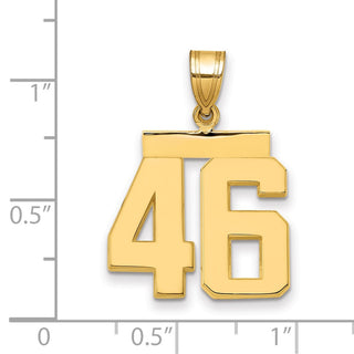 14k Yellow Gold Medium Polished Number 46 Pendant MP46