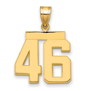 14k Yellow Gold Medium Polished Number 46 Pendant MP46