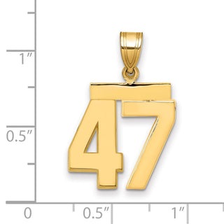 14k Yellow Gold Medium Polished Number 47 Pendant MP47