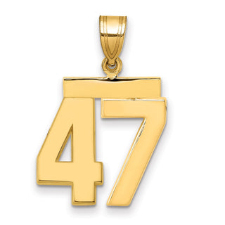 14k Yellow Gold Medium Polished Number 47 Pendant MP47