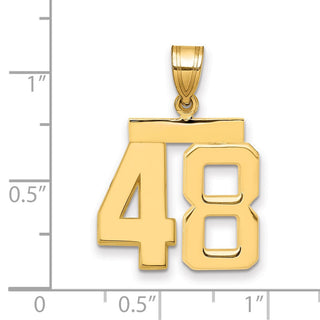 14k Yellow Gold Medium Polished Number 48 Pendant MP48