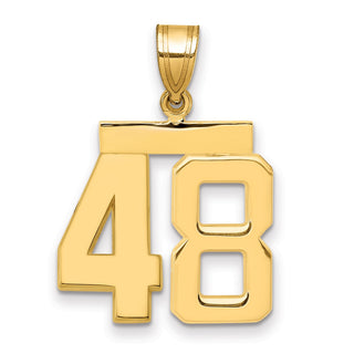 14k Yellow Gold Medium Polished Number 48 Pendant MP48