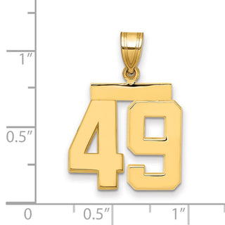 14k Yellow Gold Medium Polished Number 49 Pendant MP49