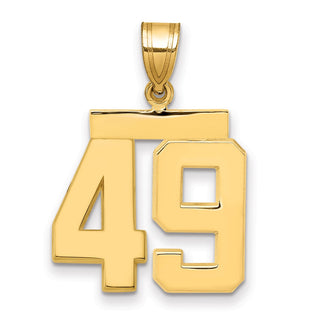 14k Yellow Gold Medium Polished Number 49 Pendant MP49
