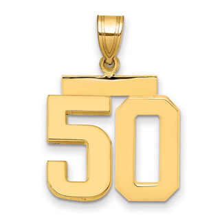 14k Yellow Gold Medium Polished Number 50 Pendant MP50
