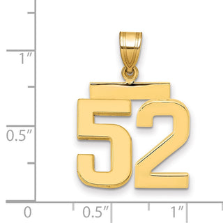 14k Yellow Gold Medium Polished Number 52 Pendant MP52
