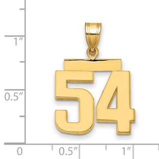 14k Yellow Gold Medium Polished Number 54 Pendant MP54