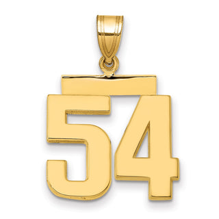 14k Yellow Gold Medium Polished Number 54 Pendant MP54