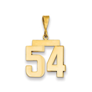 14k Yellow Gold Medium Polished Number 54 Pendant MP54