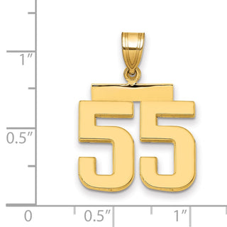 14k Yellow Gold Medium Polished Number 55 Pendant MP55
