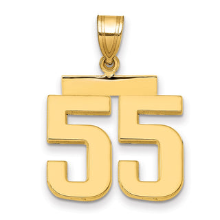 14k Yellow Gold Medium Polished Number 55 Pendant MP55