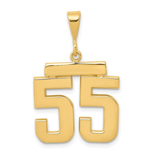 14k Yellow Gold Medium Polished Number 55 Pendant MP55