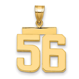 14k Yellow Gold Medium Polished Number 56 Pendant MP56