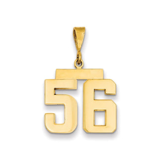 14k Yellow Gold Medium Polished Number 56 Pendant MP56