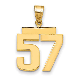 14k Yellow Gold Medium Polished Number 57 Pendant MP57