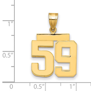 14k Yellow Gold Medium Polished Number 59 Pendant MP59