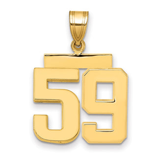 14k Yellow Gold Medium Polished Number 59 Pendant MP59