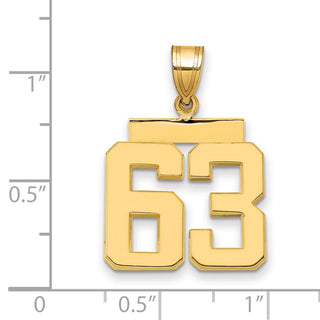 14k Yellow Gold Medium Polished Number 63 Pendant MP63