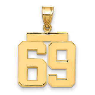 14k Yellow Gold Medium Polished Number 69 Pendant MP69
