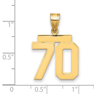 10k Yellow Gold Medium Polished Number 70 Pendant