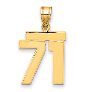 14k Yellow Gold Medium Polished Number 71 Pendant MP71