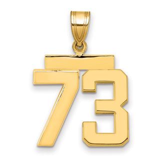 14k Yellow Gold Medium Polished Number 73 Pendant MP73