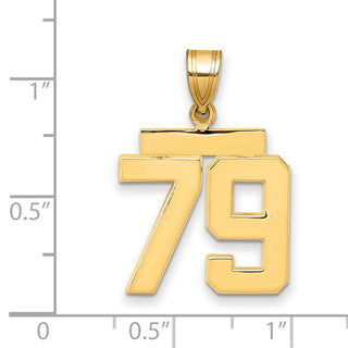 14k Yellow Gold Medium Polished Number 79 Pendant MP79