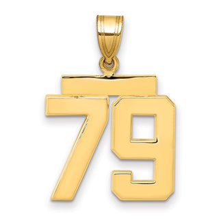 14k Yellow Gold Medium Polished Number 79 Pendant MP79