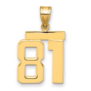 14k Yellow Gold Medium Polished Number 81 Pendant MP81