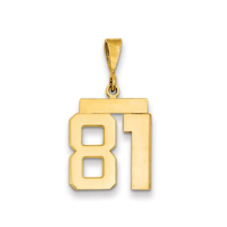 14k Yellow Gold Medium Polished Number 81 Pendant MP81