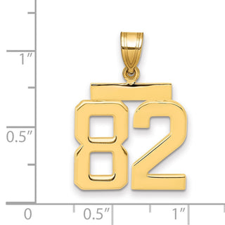 14k Yellow Gold Medium Polished Number 82 Pendant MP82