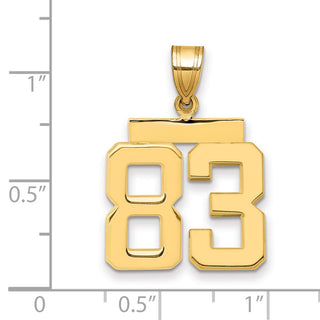 14k Yellow Gold Medium Polished Number 83 Pendant MP83