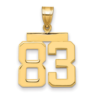 14k Yellow Gold Medium Polished Number 83 Pendant MP83