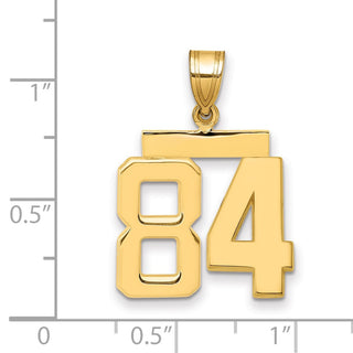 14k Yellow Gold Medium Polished Number 84 Pendant MP84