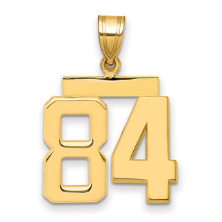 14k Yellow Gold Medium Polished Number 84 Pendant MP84