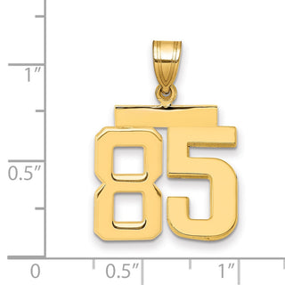 14k Yellow Gold Medium Polished Number 85 Pendant MP85