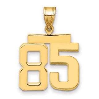 14k Yellow Gold Medium Polished Number 85 Pendant MP85