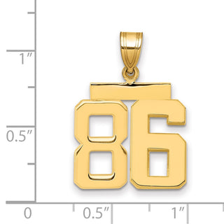 14k Yellow Gold Medium Polished Number 86 Pendant MP86