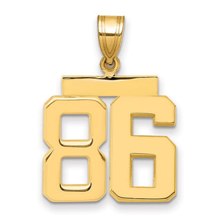 14k Yellow Gold Medium Polished Number 86 Pendant MP86