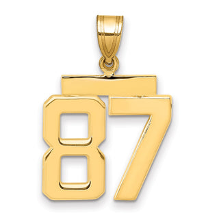 14k Yellow Gold Medium Polished Number 87 Pendant MP87
