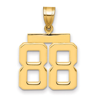 14k Yellow Gold Medium Polished Number 88 Pendant MP88
