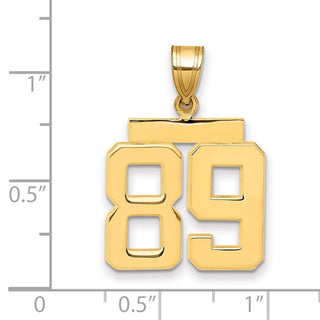 14k Yellow Gold Medium Polished Number 89 Pendant MP89