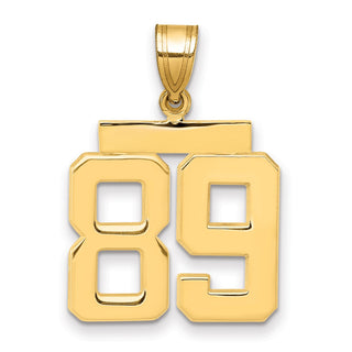 14k Yellow Gold Medium Polished Number 89 Pendant MP89