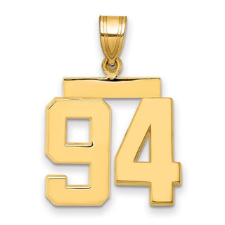 14k Yellow Gold Medium Polished Number 94 Pendant MP94