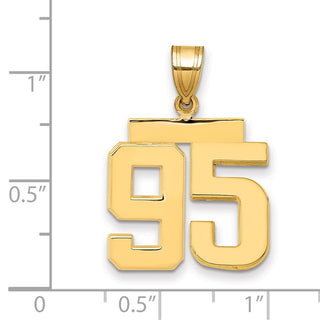 14k Yellow Gold Medium Polished Number 95 Pendant MP95