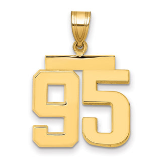 14k Yellow Gold Medium Polished Number 95 Pendant MP95