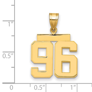 14k Yellow Gold Medium Polished Number 96 Pendant MP96