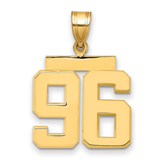 14k Yellow Gold Medium Polished Number 96 Pendant MP96