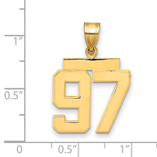 14k Yellow Gold Medium Polished Number 97 Pendant MP97