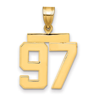 14k Yellow Gold Medium Polished Number 97 Pendant MP97